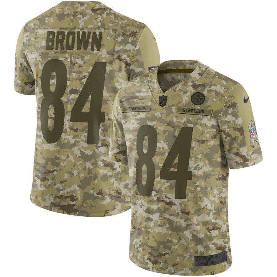 Men Pittsburgh Steelers #84 Brown Nike Camo Salute to Service Retired Player Limited NFL Jerseys->arizona cardinals->NFL Jersey